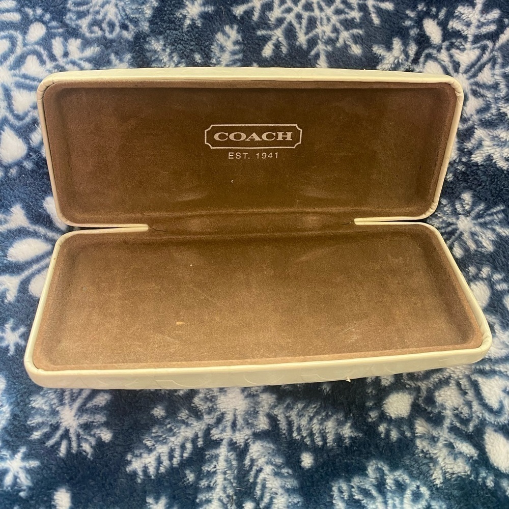 VINTAGE WHITE COACH SUNGLASSES CASE MONOGRAM PATTERNED